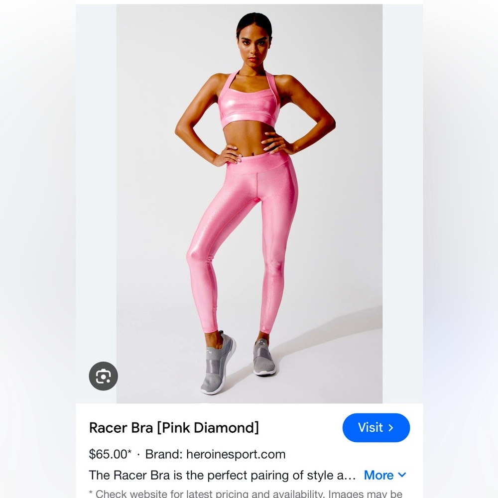 Heroine Sport- Pink Diamond Racer Bra, size large, never been worn